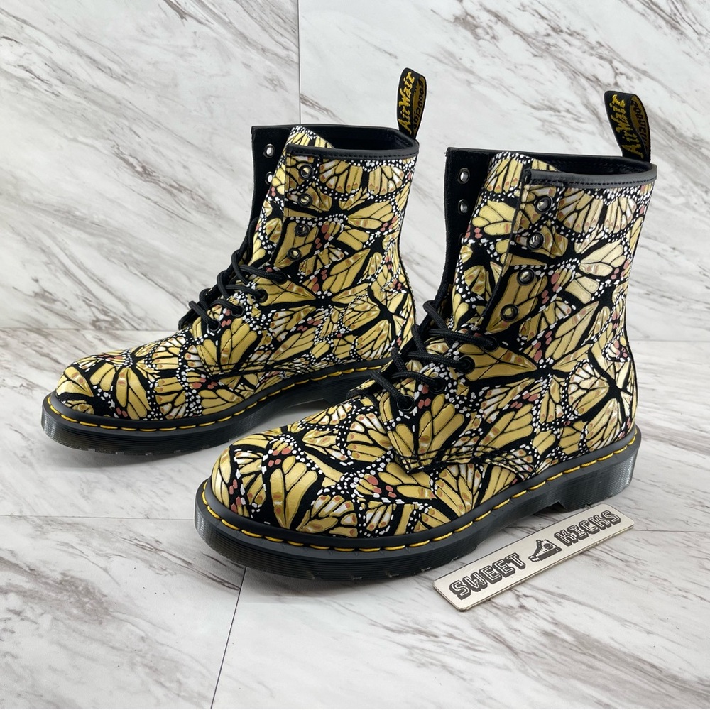 Dr. Martens Yellow Butterfly Print Women's Boots
